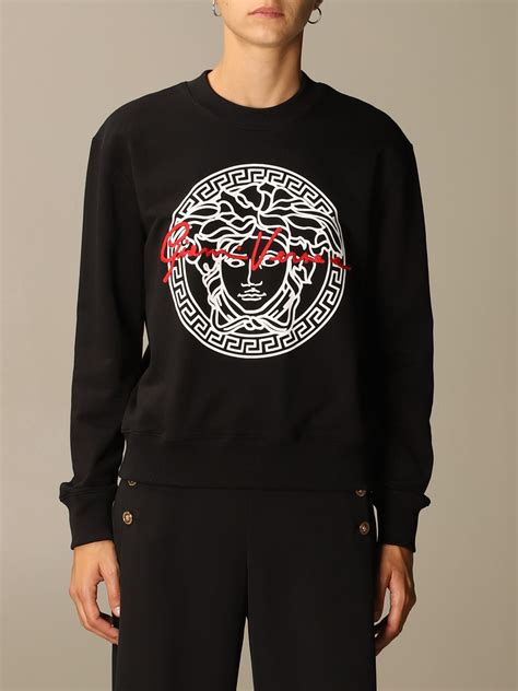 versace black red sweatshirt|versace sweater women.